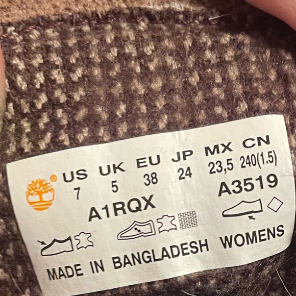 Timberland Leather Nubuck Hightop Boots Light Tan Lug Sole Women’s size 7 - Picture 2 of 2